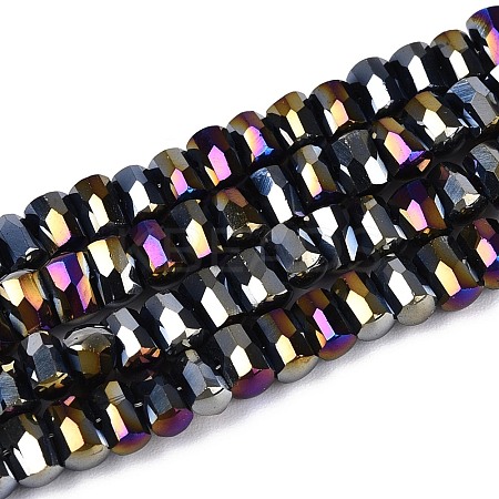 Electroplate Opaque Glass Beads Strands EGLA-N022-09A-C01-1