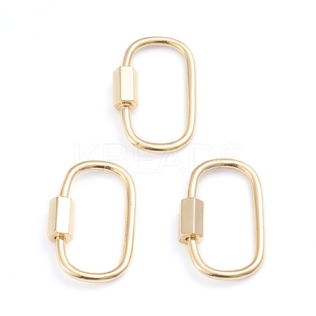 Brass Screw Carabiner Lock Charms X-ZIRC-I041-05G-1