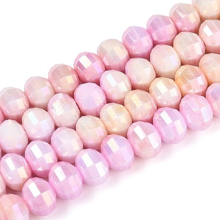 Anti-Tarnish Electroplate Glass Beads Strands GLAA-T025-8mm-19B-1