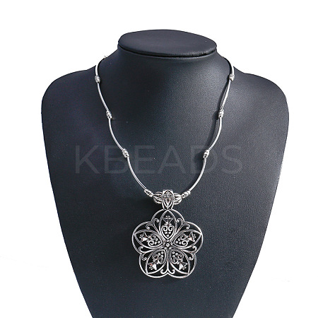 Mandala Flower Bohemian Style Alloy Pendant Necklaces FS-WG43472-01-1