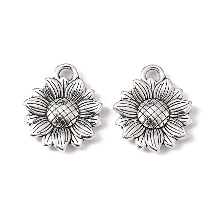 Sunflower Tibetan Style Alloy Pendants TIBEP-R344-35AS-LF-1