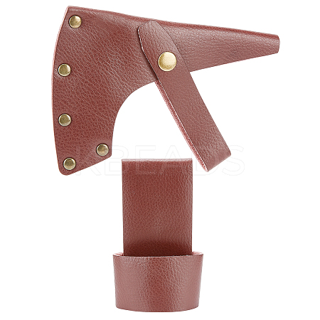 Cowhide Leather Axe Sheath AJEW-WH0258-253-1