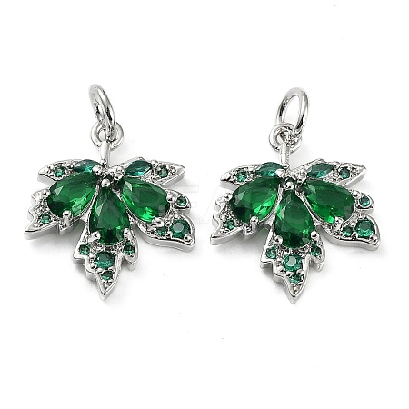 Rack Plating Brass Clear Cubic Zirconia Pendants KK-B078-02P-02-1