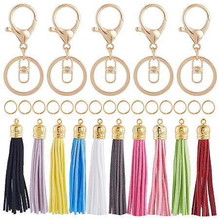 DIY Faux Suede Tasse Keychain Making Kits DIY-SP0002-43G-1