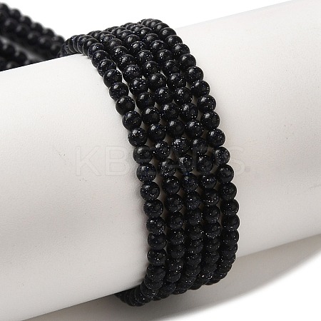 Synthetic Blue Goldstone Beads Strands G-B090-A07-01-1