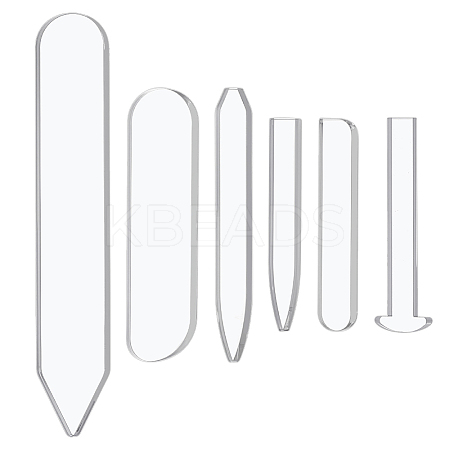 6Pcs 6 Styles Acrylic Drawing Template AJEW-BC0009-05-1