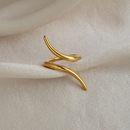 Minimalist 304 Stainless Steel Open Cuff Rings for Women VA6115-1