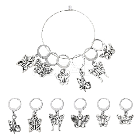 Butterfly Alloy Multifunction Pendant Decorations HJEW-CJ00005-1