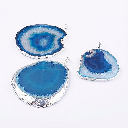 Natural Agate Big Pendants G-P305-E05-S-1