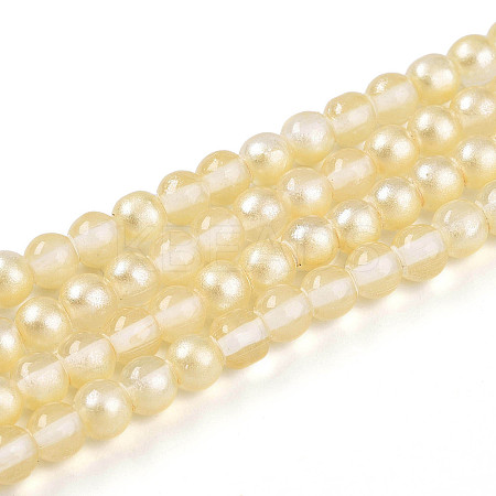 Baking Paint Transparent Glass Beads Strands DGLA-N011-4mm-02-1