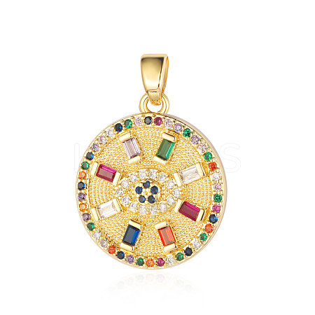 Brass Micro Pave Cubic Zirconia Pendants ZIRC-OY001-63G-1