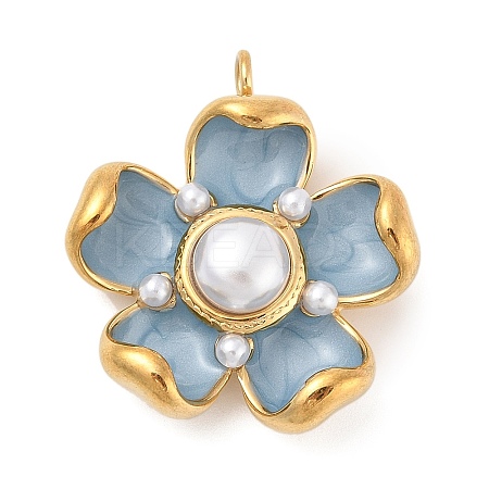 304 Stainless Steel Enamel Pendants STAS-P380-79G-03-1