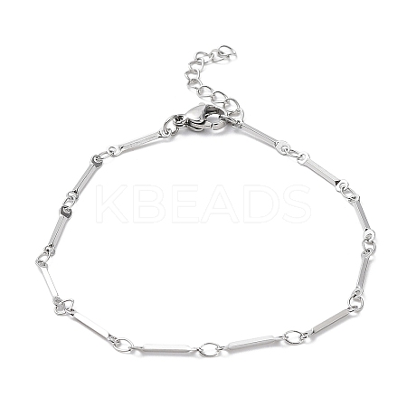 Non-Tarnish 304 Stainless Steel Bar Link Chain Bracelets BJEW-K226-10P-1