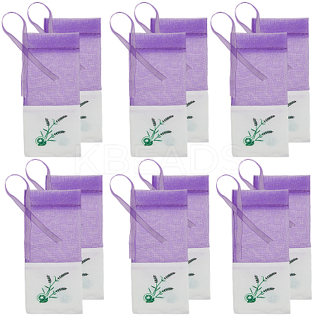 25Pcs Printed Cotton Organza Dried Flower Storage Drawstring Bags with Ribbon ABAG-SP0001-56A-1