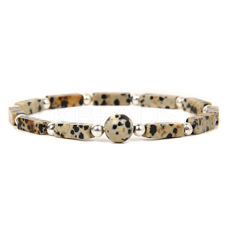 Natural Green Spot Jasper Beads Stretch Bracelets for Men Women LS-ZE2494-1-1