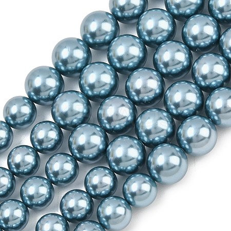 Electroplated Shell Pearl Graduated Beads Strands BSHE-C011-04-04-1