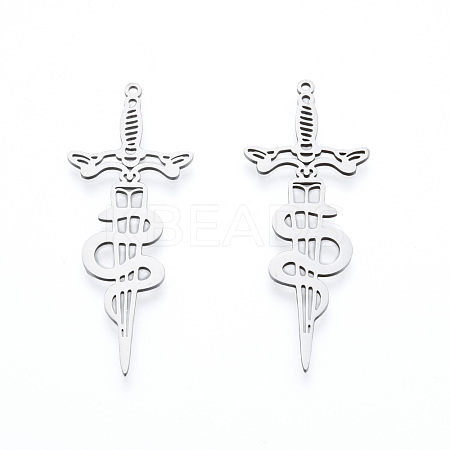 Non-Tarnish 201 Stainless Steel Big Pendants STAS-N090-LA976-1-1