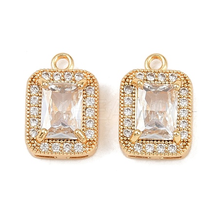 Brass Micro Pave Cubic Zirconia Charms KK-F906-12G-1
