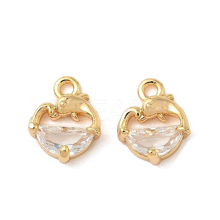 Brass with Clear Cubic Zirconia Charms LS-KK-B160-22G-1