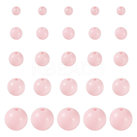 100Pcs 5 Styles Opaque Acrylic Beads MACR-TADJ0001-12G-1