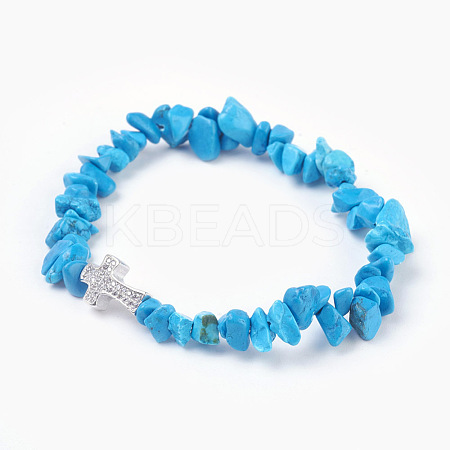 Synthetic Howlite Beads Stretch Bracelets BJEW-JB03926-04-1