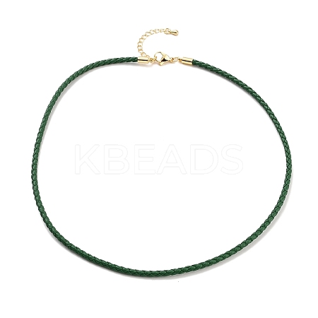 Braided Round Imitation Leather Bracelets Making BJEW-H610-01G-16-1