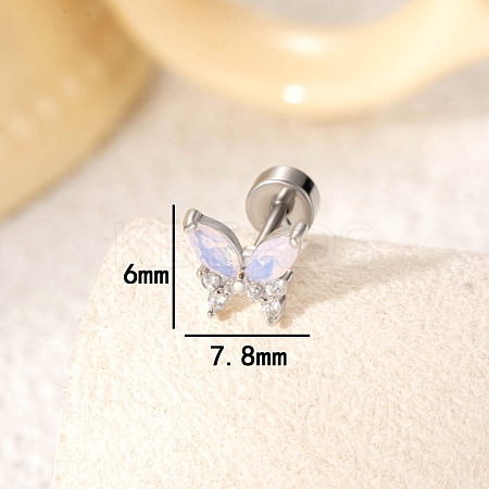 Butterfly Brass Pave Cubic Zirconia Cartilage Earrings FS-WGFCA2D-02-1