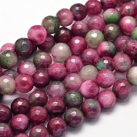 Dyed Natural Malaysia Jade Round Bead Strands G-L395-39-6mm-1