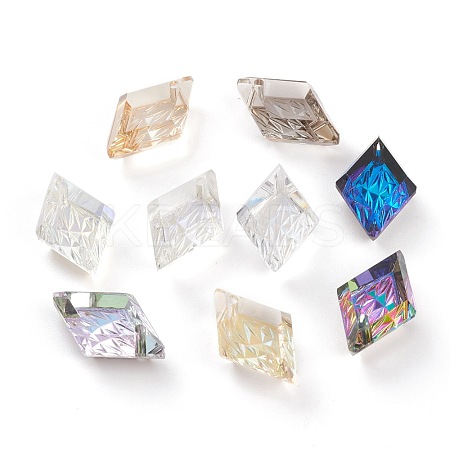 Embossed Glass Rhinestone Pendants GLAA-J101-04B-1