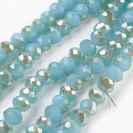 Electroplate Glass Beads Strands GLAA-K027-HR-C01-1
