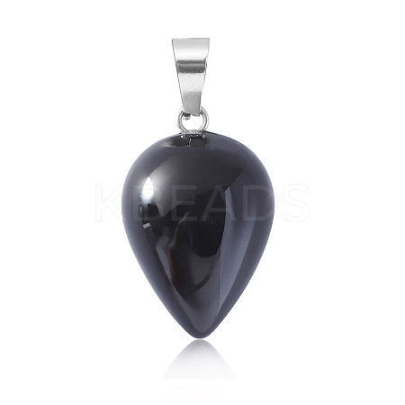 Natural Dyed & Heated Black Agate Pendants WG38027-10-1