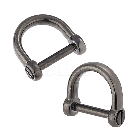 CHGCRAFT 2Pcs 304 Stainless Steel D-Ring Anchor Shackle Clasps STAS-CA0001-56B-1