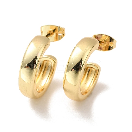 Rack Plating Brass C-shape Stud Earrings LS-EJEW-M209-09G-1
