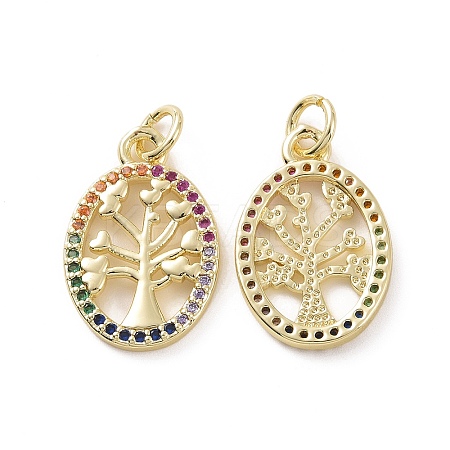 Brass Micro Pave Cubic Zirconia Pendants KK-E068-VF152-1