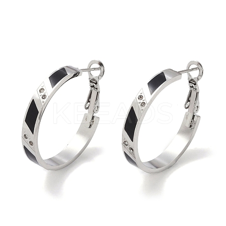 304 Stainless Steel Rhinestone Hoop Earrings for Women EJEW-L283-051P-01-1