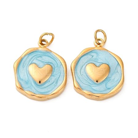 304 Stainless Steel Enamel Pendants STAS-U061-34G-C02-1