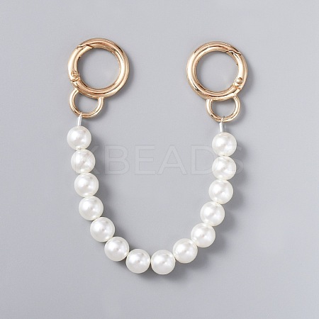 ABS Pearl Beaded Bag Strap PURS-WH0001-26A-G-1