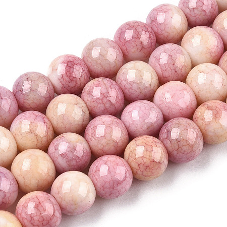 Ombre Effect Dyed Crackle Glass Beads X1-GLAA-T031-10mm-01O-1