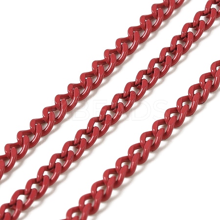Spray Painted 304 Stainless Steel Curb Chains STAS-B067-05A-08-1