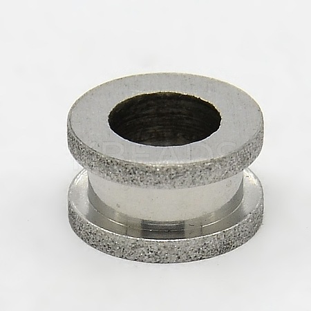 Tarnish Resistant 201 Stainless Steel Large Hole Column Textured Beads STAS-G037-10-1