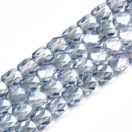 Electroplate Transparent Glass Beads Strands EGLA-N002-13-B02-1