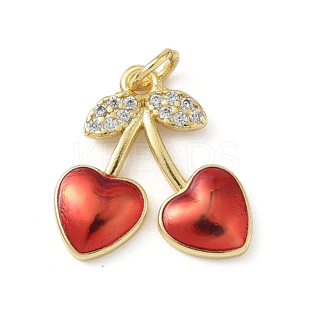 Brass Micro Pave Clear Cubic Zirconia Pendants KK-A273-03A-G-1