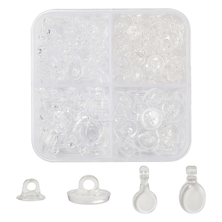 230Pcs 4 Styles Transparent ABS Plastic Pendant Blanks FIND-YW0007-54-1