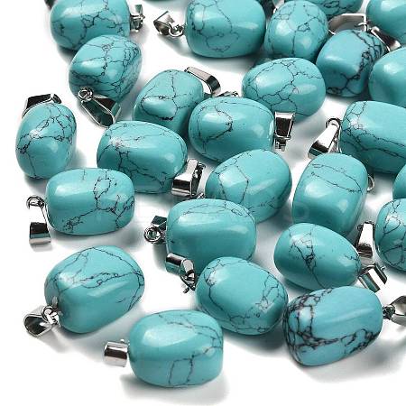 Synthetic Turquoise Pendants G-Z067-03P-03-1