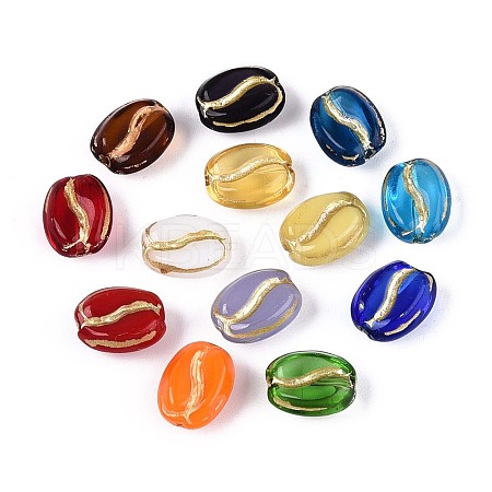 Coffee Bean Glass Beads GLAA-T025-38M-1