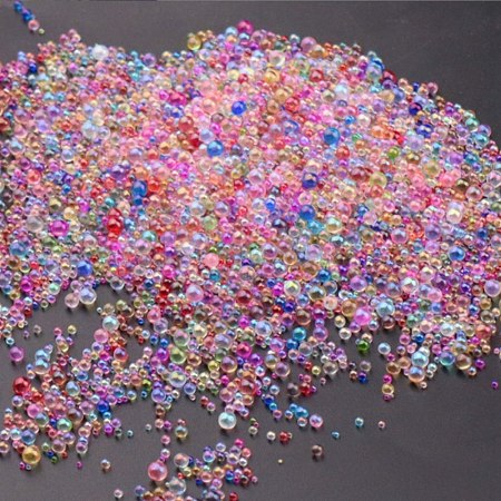 AB Color Plated 3D Nail Art Glass Mini Ball Beads MRMJ-WH0064-40J-1