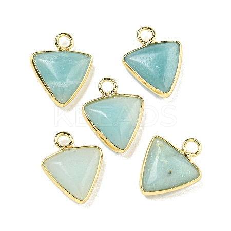 Natural Flower Amazonite Triangle Charms G-K338-24G-1