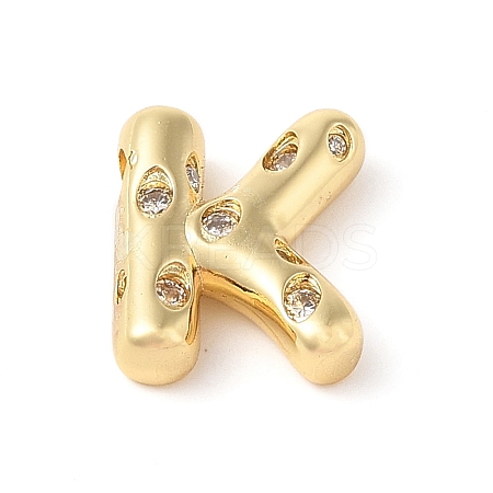 Brass Micro Pave Clear Cubic Zirconia Pendant KK-Z046-01G-K-1