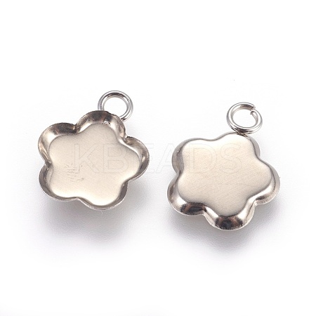 Tarnish Resistant 201 Stainless Steel Charm Cabochon Settings STAS-P227-27P-1