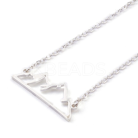 304 Stainless Steel Alps Pendant Necklaces LS-NJEW-Z001-01S-1